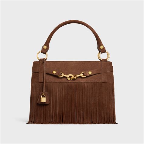 Celine Medium Annabel Shoulder Bag In Suede Leather With .